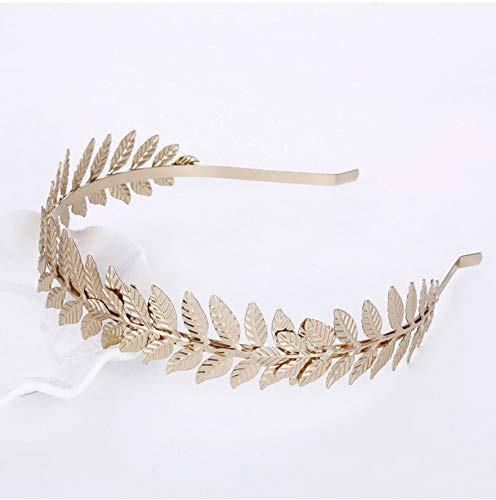 Coroa Tiara Deusa Grega Com Folhas Douradas
