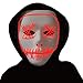 Halloween Mask,LED Masks Glow Scary Mask Light up Cosplay Mask Rave Mask for Festival Music Party Parties Costume Christmas (Red for LED mask)
