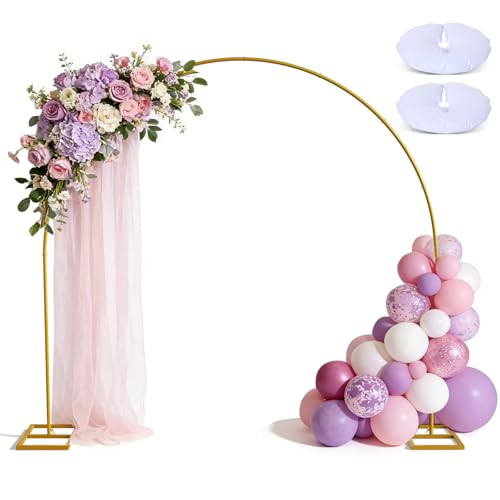 6.56 X 6.56 FT Hochzeitsbogen Gestell, 2m Gold Metall Hochzeitsbogen, Hochzeit Bogen, Ballonbogen Gestell Kulissenständer für Geburtstag Party Braut Baby Dusche Zeremonie Hochzeitstag Dekoration