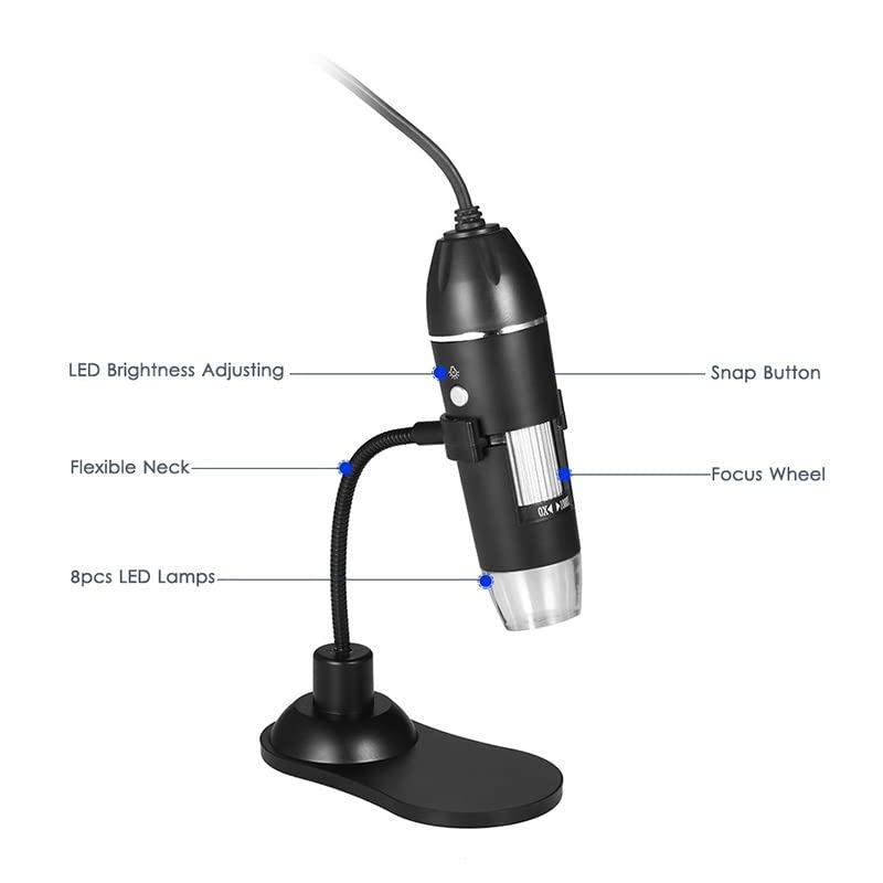 Loupe à 8 LED avec microscope USB à zoom numérique pour laboratoire - 5