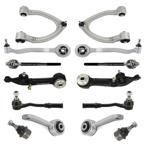 ALADICHE Upper Lower Control Arm with Ball Joints Tie Rod End Sway Bar Link Compatible with 2000-2006 Mercedes S Class W220 S350 S430 S500 S600 S55 AMG (14 Pcs)
