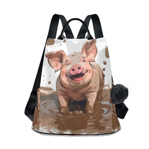 Sac à dos antivol femme cochon de boue pour éviter les pickpockets en ville