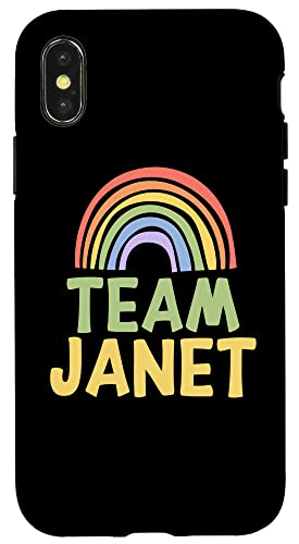 Happy Colorful Team Janet Rainbow Pride Green Yellow スマホケース iPhone X/XS 用