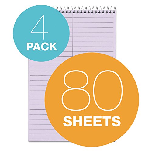 Tops 80264 Steno Book, Gregg Ruled, 80 Sheets/Pd, 6-Inch X9-Inch, 4/Pk, Orchid #TOP1