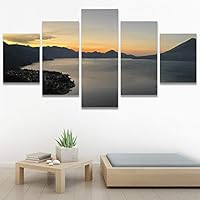SIGNWIN 5 Panel Canvas Wall Art Reflected Sunset for Home Decorations Ready to Hang - 60
