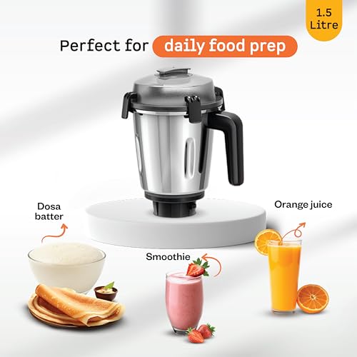 Image of Atomberg 1.5 L Liquidising Jar | Compatible with all Atomberg Mixer Grinders | Anti-Gravity Lid Locks for Hands-Free Operation | Ideal for Batters, Juices and Milkshakes