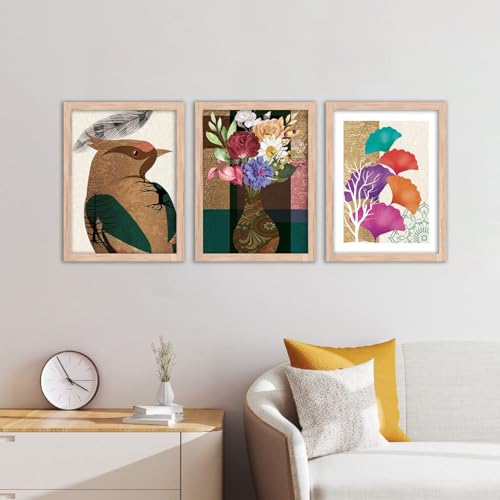 Image of kotart Abstract Paintings - Wall Painting for Living Room Bedroom - Painting for Wall Decoration - Wall Decor /Room Decor - Set of 3 - D (Art 3, 13x17 inch)