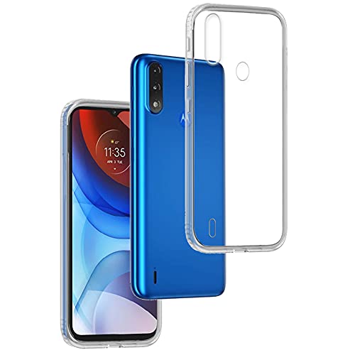 REY Funda Carcasa Gel Transparente para Motorola Moto E7 Power, Ultra Fina 0,33mm, Silicona TPU de Alta Resistencia y Flexibilidad