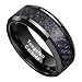 BestTungsten 6mm 8mm Black Tungsten Rings for Men Women Wedding Bands Celtic Dragon Purple/Green/Blue/Red Carbon Fiber Inlay Beveled Edges Comfort Fit