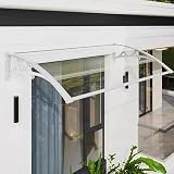 Luifel voor Huisdeur,Voordeur Afdak,4 Kleuren Winddichte Lessenaarsboogluifel,Zelfreinigende Huisdeurluifel Buiten Regenbescherming Huisdeur,Eenvoudig te Monteren Raamluifel (100x270cm/39"x106",A)