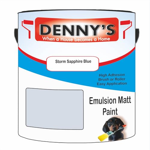 Premium Interior Wall & Ceiling Emulsion Paint – Storm Sapphire Blue – Rich Matt Finish, Durable & Washable, Low Odour, Ideal for Living Rooms, Bedrooms & Hallways (1 Litre Tin)