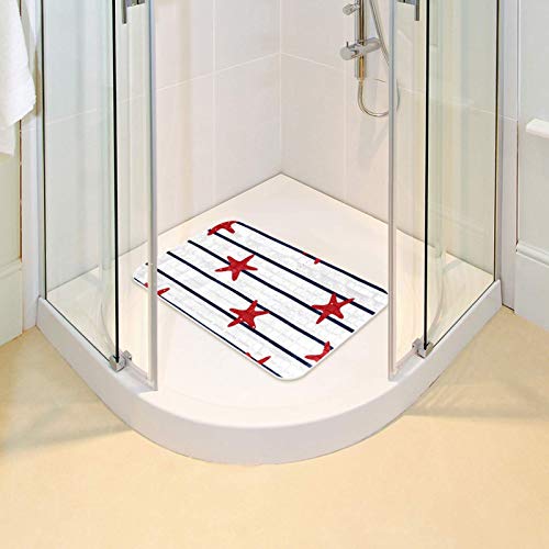 Alfombrilla para bañera con orificios de drenaje para ducha familiar 7