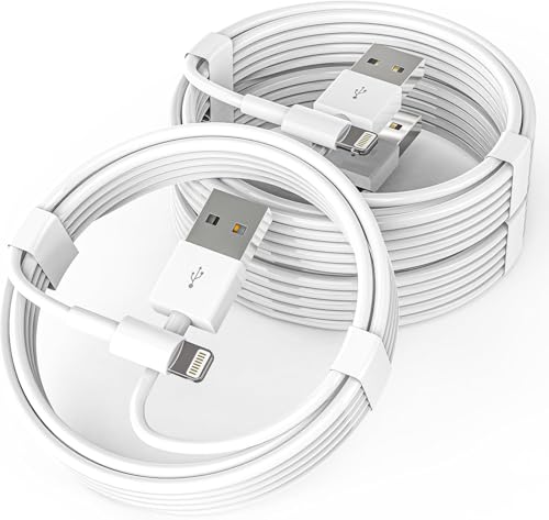 Image of HANYCONY Pack Of 2 USB Cable For USB A to Lightning Port Cable Fast Charging & Data Transfer for iPhone 14 /13 /12 /11 Pro Max XR XS X 8 7 6 Plus SE Charger Car Charging Cable 3.3ft