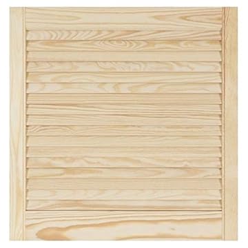 Louvre Door – Pine Wood – Vented Open – Ready to Paint Internal Louvre Cupboard Doors – Slatted Wardrobe Doors – Various Sizes (606mm (24") Height, 594mm (23.4") Width)