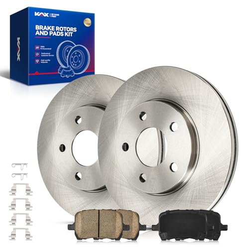 Image of KAX Front Brake Kit, OE Brake Rotors and Ceramic Brake Pads | Fits Chevrolet Malibu 2005-2007, Pontiac G6 2006-2007, Chevrolet Malibu 2004 2008 3.5L, Chevrolet Malibu 2004 2008 2.2L