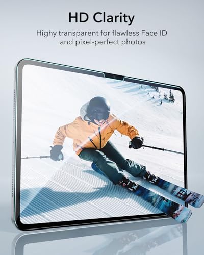 ESR 2 Stück, für iPad Pro 11 Zoll M5/M4 (2025/2024) für Panzer Schutz Glas, Schutzfolie mit UltraFit Ablage, 9H Härte, Kratzfest, HD-Klarheit, Staub- und Blasenfrei, Pencil (USB-C)/Pro Unterstützung