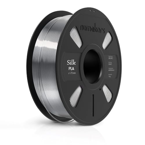 NUMAKERS Silk PLA 3D Printer Filament, 1.75mm, Dimensional Accuracy +/- 0.03 mm, 1 kg Spool (2.2 lbs), Compatible with Most FDM Printers (Silk Silver) (B0D93MM3LR) Amazon Price History, Amazon Price Tracker