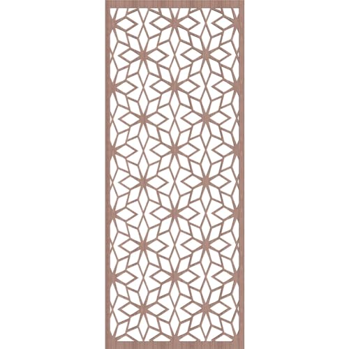 Image of 17 3 /8 inchW x 44 3 /8 inchH x 3 /8 inchT Lake Decorative Fretwork Wood Wall Panels, Walnut