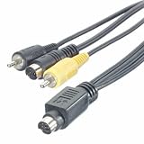 2m Kabellänge Vivanco CK 23/2 AV Kabel, 7pol. S-VHS Stecker - 2x Cinchstecker/4pol. S-VHS Stecker, 2m