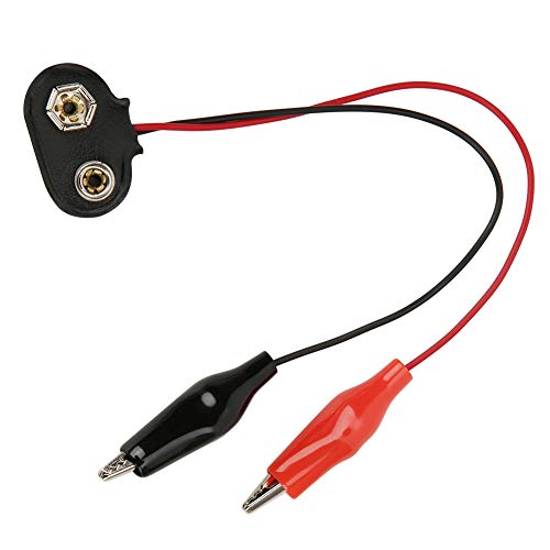 Image of 20Pcs Battery Snap Connector to Clip Cable Wire Probe 9V 15cm Length with Dual Clips