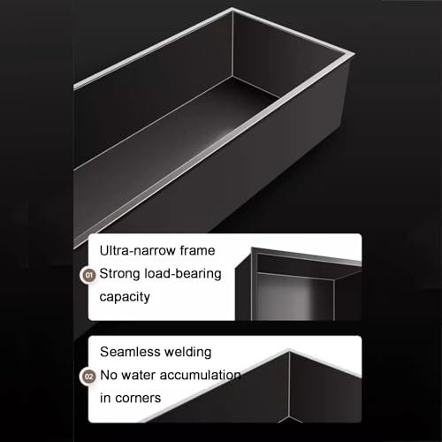 Étagère murale étanche haut de gamme en inox gris brossé avec LED - 5