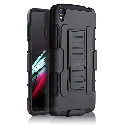 Cocomii Robot Belt Clip Holster Alcatel OneTouch Idol 3 5.5in Case, Slim Thin Matte Kickstand Swivel Belt Clip Holster Reinforced Drop Protection Bumper Cover for Alcatel OneTouch Idol 3 5.5in (Black)