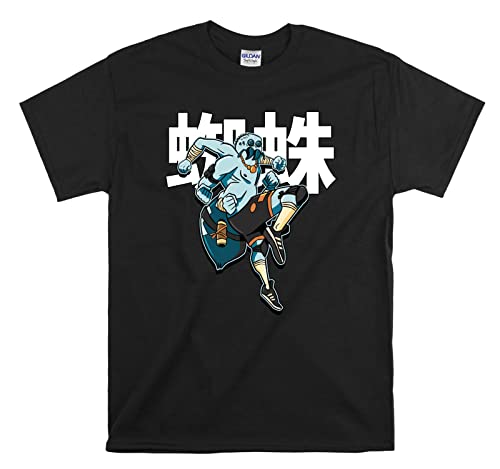 T-shirt confortable Spider Alien Space Japonais noir pour éviter les vêtements rêches