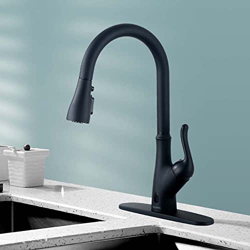Robinet de cuisine extractible noir mat automatique avec jet puissant