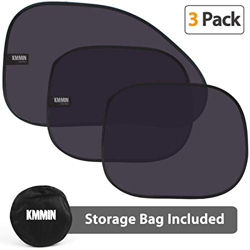 fenêtre de voiture Abat-jour, KMMIN Auto Pare-soleil pour bloquer UV Ray et protéger enfants Animaux de Compagnie avec l'installation facile et Bon refroidissement (Two 45 × 38 and One 63 × 38 CM)