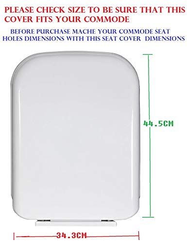 Image of MLD HKM-02 Wall Hung Polyethylene Rectangular Shaped Design Hydraulic Soft Closing PP Toilet Seat Cover Hinge Size adjustment sideways front back fit all brand Commode Close White Color