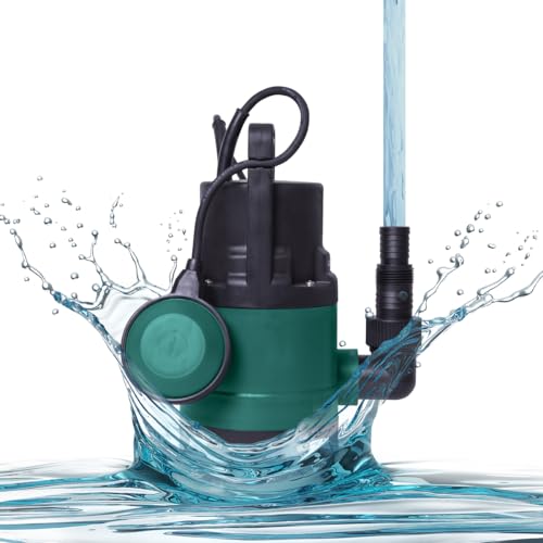 VONROC Pompe Submersible 400W - 8000L/h - 7m de Profondeur, Décharge de 5,5m - Évacuation Eaux Usées & Claires - Pour Piscine, Bassin, Garages, Réservoirs - Flotteur inclus