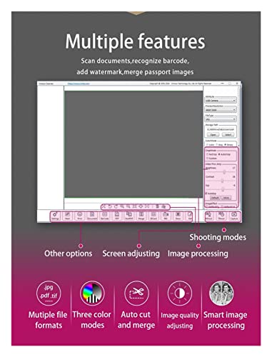 Escáner de documentos T1280 Plus con cámara de 12 Mega-Pixel HD y software en inglés para formato A4 6