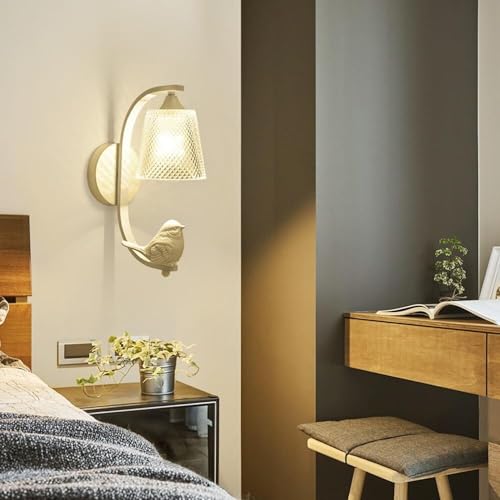 Apliques de pared para baño y salón, lámpara rústica negra con forma de pájaro interior 2