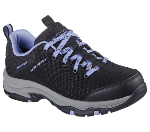 Skechers Trego Trail Destiny Donna, Tessuto sintetico nero con finiture viola, 38 EU
