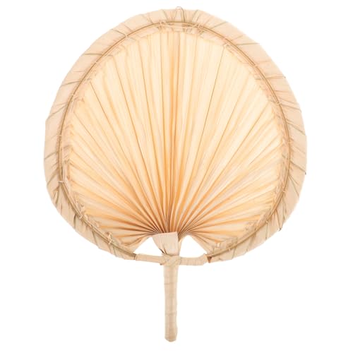TOPPERFUN Handmade Chinese Summer Fan Vintage Style Natural Palm Leaf Hand Fan for Babies Seniors Decoration Portable Cooling Woven for Weddings Parties Home