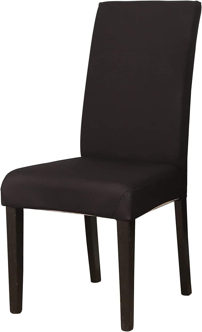 FXBZA Stretch Dining Chair Covers Super Fit Chair Protector Slipcovers Removable Washable Decoration Cover Seat Slipcover for Dining Room Kitchen Hotel Wedding (Color : Black, Size : Set of 2)