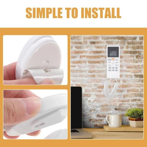 Image of Magnetic Remote Control Holders Wall Mount with Spring Ropes - Safely Secure Remotes, Wall-Mount with No Drill Self-Adhesive, Anti-Lost, Extendable Spring for All TV Remotes (6)