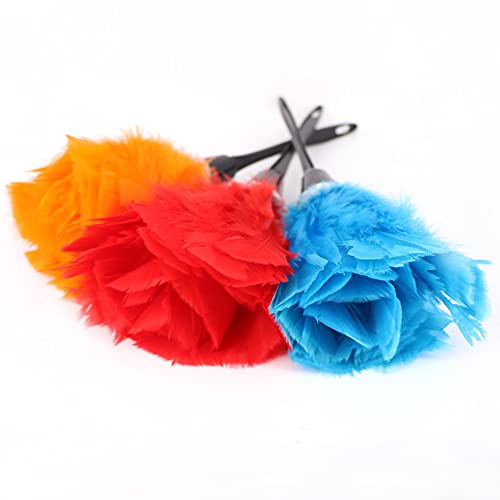 Turkey Feather Dusters For Cleaning, 2Pcs Reusable And Washable Dust Duster Feather Cleaning Tools Sweep Feather With Black Handle For Home Office And Kitchen Car #TOP7