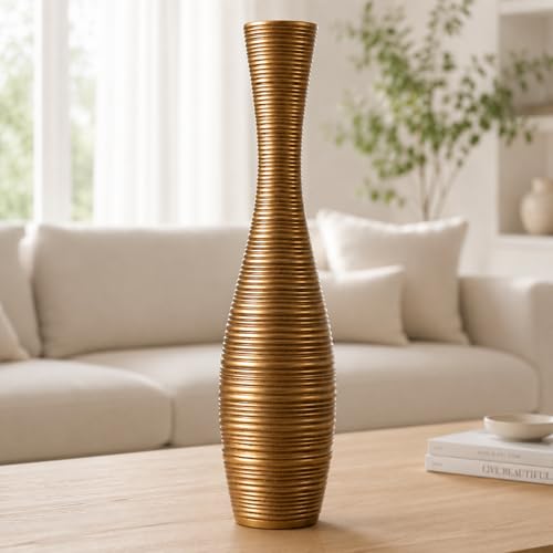Image of Leewadee Large Floor Vase 20 inches Polyresin for Pampas Grass, Dried Flowers