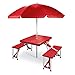 ONIVA - a Picnic Time brand - Folding Picnic Table - Camping Table - Outdoor Table with Umbrella Hole, (Red), 36.2