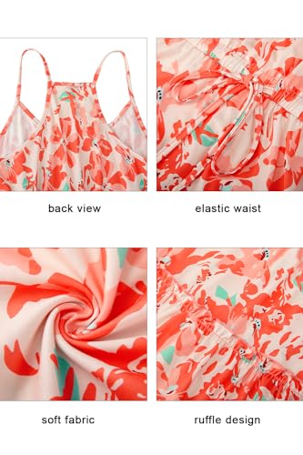 Image of Newshows Women's Summer Casual Dress Cute A Line Ruffle Hem Flattering Fit Beach Vacation Sundress