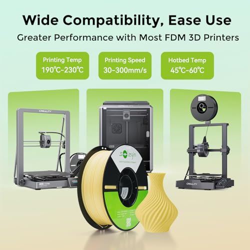 Image of SOLEYIN 3D Printer Filament, 1.75mm Ultra PLA Filament fot 3D Printing High Speed 30-300mm /s Accuracy + /- 0.02mm, 1kg Spool (2.2lbs), Fit Most FDM 3D Printer, Soleyin by Creality Filament, PLA Black