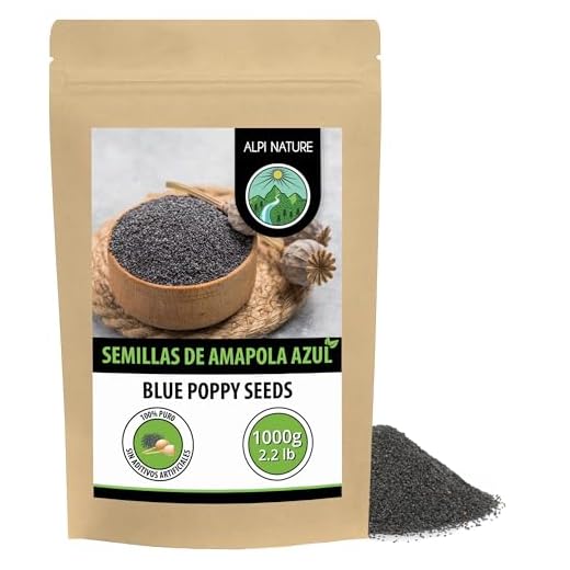 Alpi Nature Semillas de Amapola 1kg, Semillas de Amapola Azul Enteras para Cocinar y Hornear