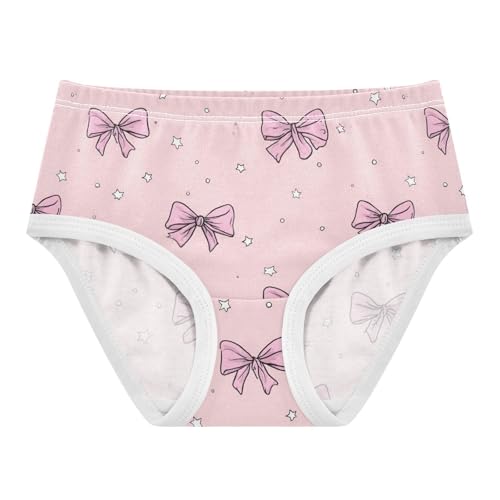 Wusikd Cute Pink Bow Stars Girls' Underwear Cotton Girls Briefs Soft Toddler Underwear 2T