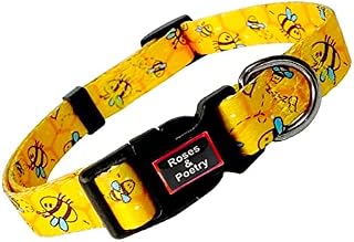 Roses&Poetry Dog Collar With Colourful Checkered Patterns,Adjustable Durable Puppy Collars for Small Medium Large Dogs(Black & White-S