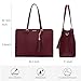 LOVEVOOK Laptop Tote for Women - 15.6 inch Lightweight PU Laptop Bag, Large Capacity Computer Bag with Clutch Purse for Business, Work, Office, Travel, Claret