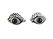 Ausgefallene Stecker Ohrringe Auge Wimper Iris blau Gothic Puppe Kosmetik 5309