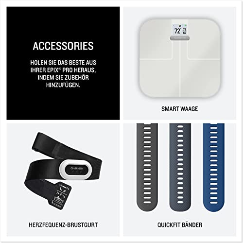 Garmin EPIX PRO 42mm - GPS-Multisport-Smartwatch mit brillantem 1,2“ AMOLED-Display und Touch-/Tastenbedienung. TOPO-Karten, 60 Sport-Apps, Music, Pay, bis zu 10 Tage Akkulaufzeit