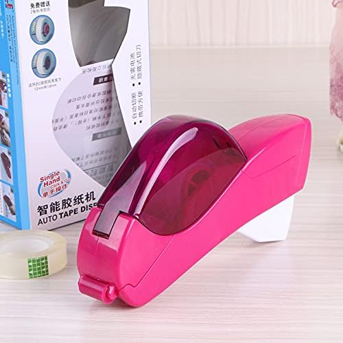 Office Tape Dispenser Lightweight Packaging Tape Dispenser for Arts Crafts Christmas Present Gift Automatic Hand-Held,Rose Red