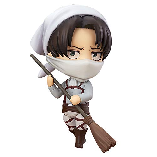 Qaheart Anime Q Version Levi Ackerman/Eren Yeager Figure Interchangeable Face Pvc Model Doll Action Figure Desktop Ornaments Gift 3.93Inch #TOP1